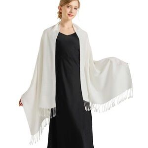 White Pashmina Shawl-winter Soft Paisley Pashmina Wrap Scarf For Women Wedding